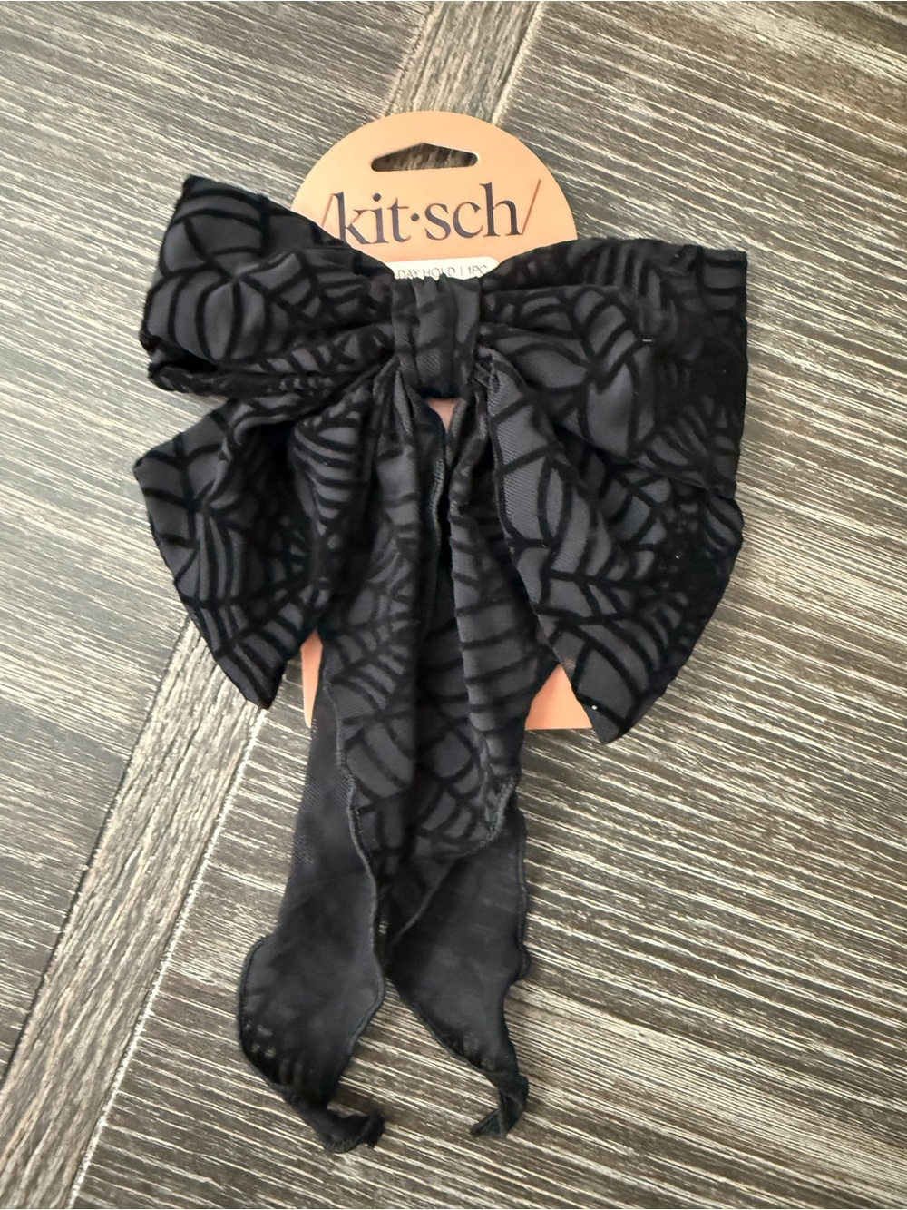 NWT Kitsch Black Spider Web Hair Bow